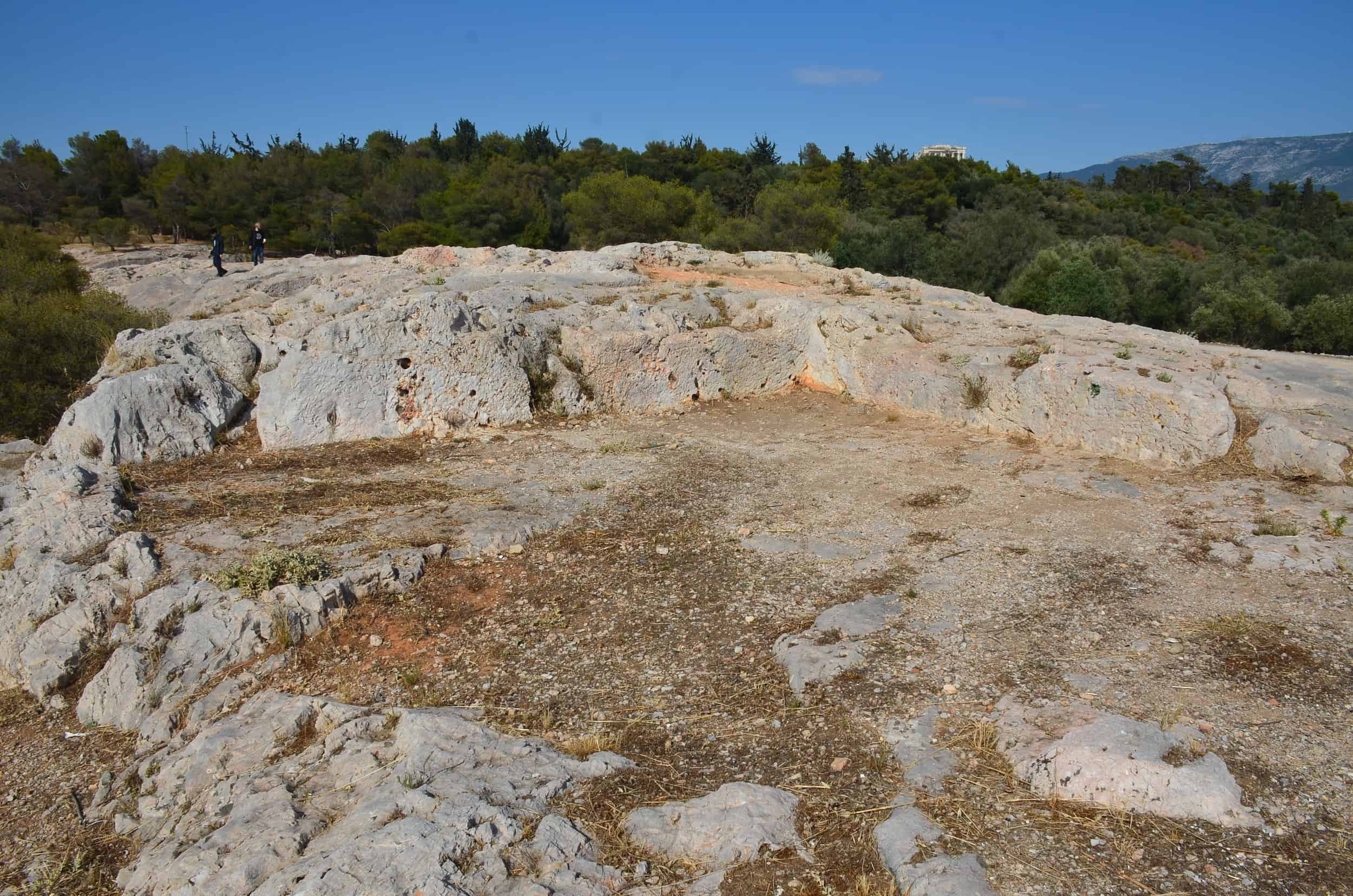 Rock-cut homes in the Deme of Melite on the Hill of the Nymphs in Athens, Greece