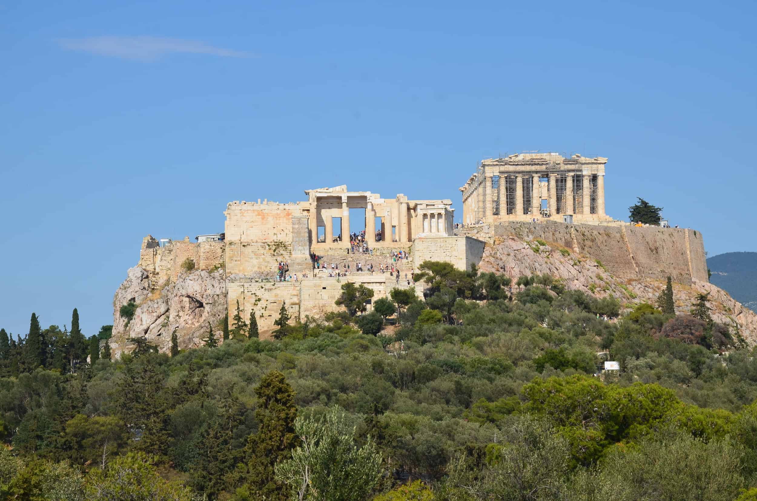 Acropolis from the Pnyx in Athens, Greece