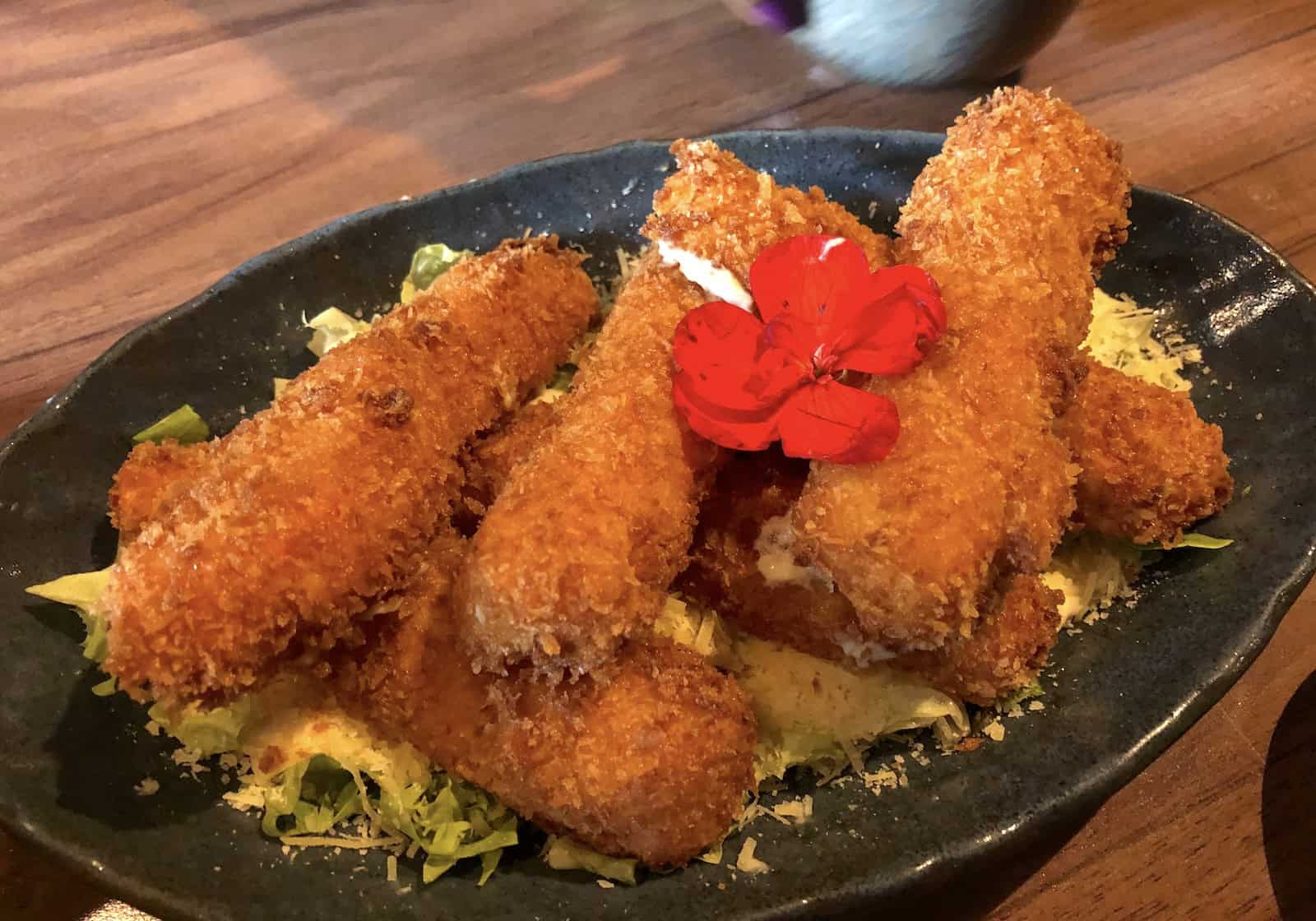 Breaded crab at Zakani in Pereira, Risaralda, Colombia