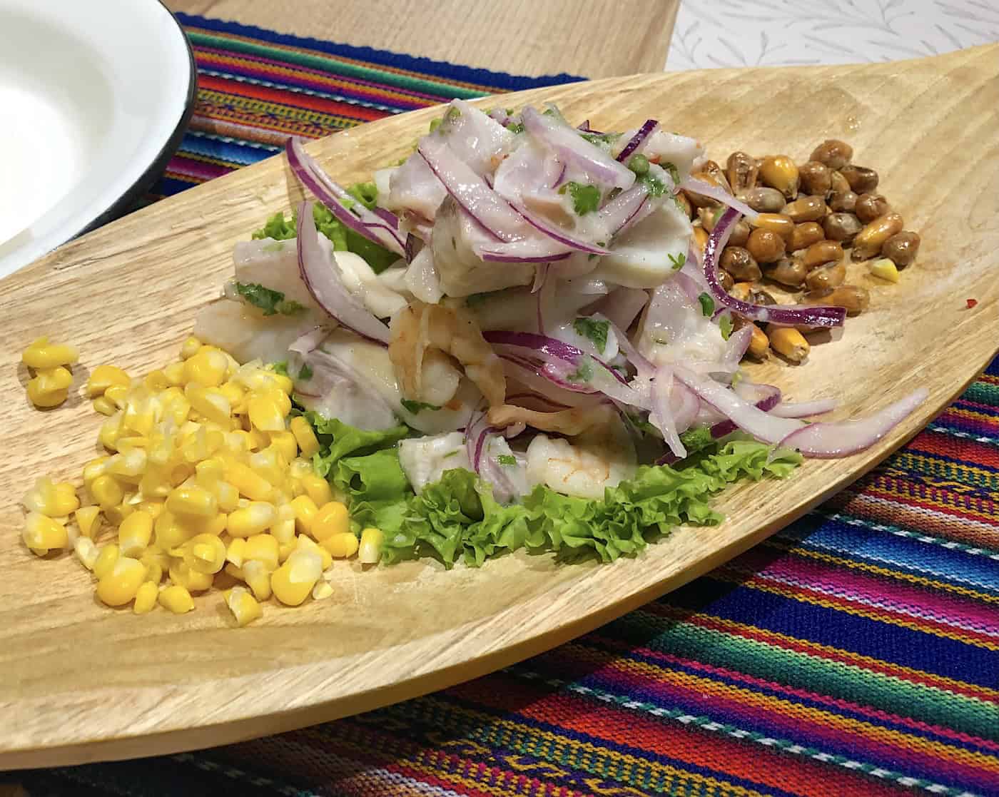 Ceviche mixto at Kanka Perú at Parque Arboleda in Pereira, Risaralda, Colombia