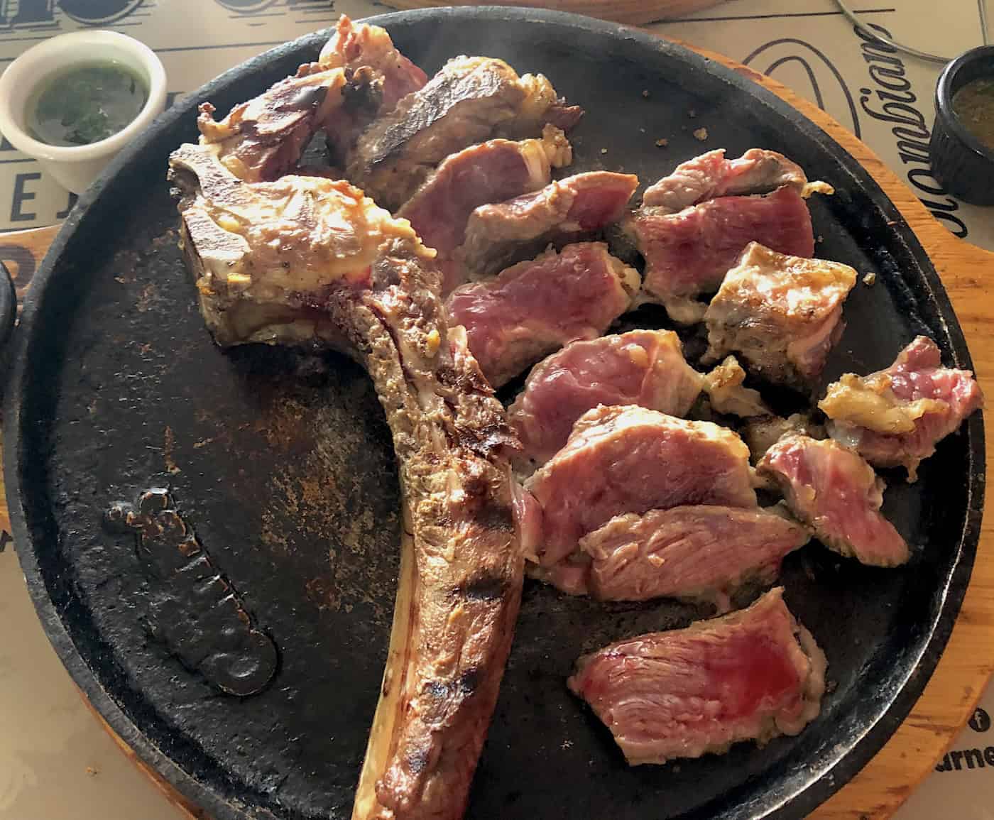 Tomahawk ribeye at Mis Carnes Parrilla