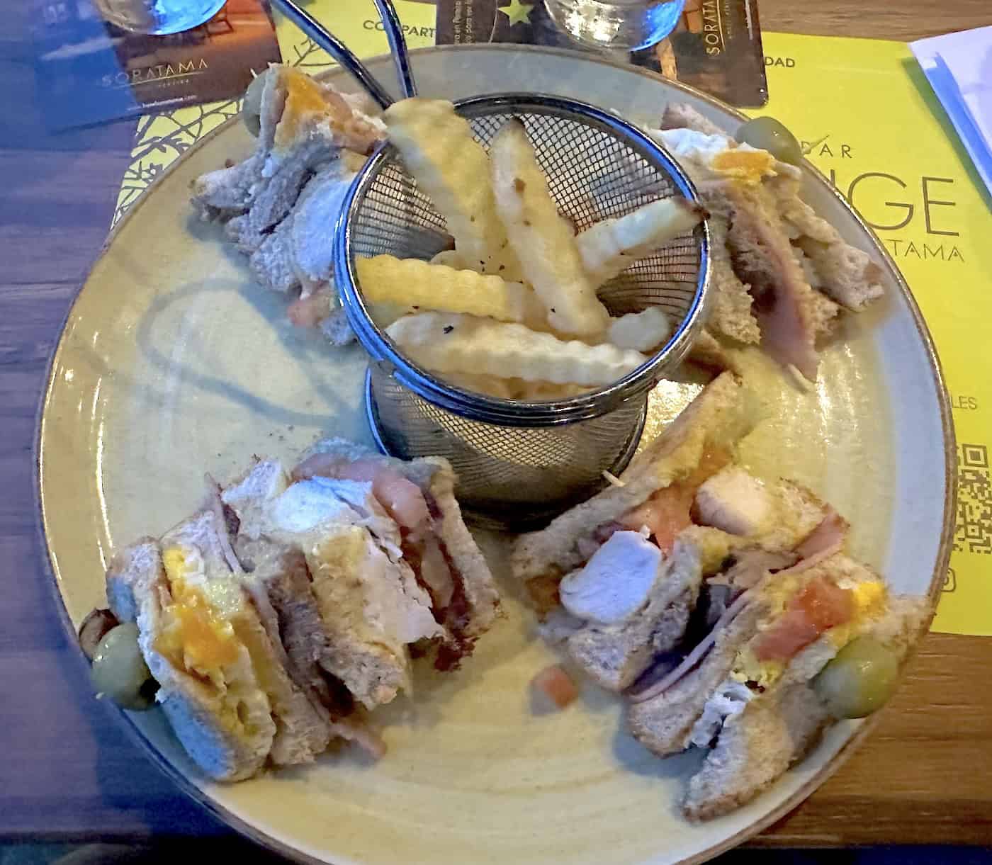 Club sandwich at SkyLounge