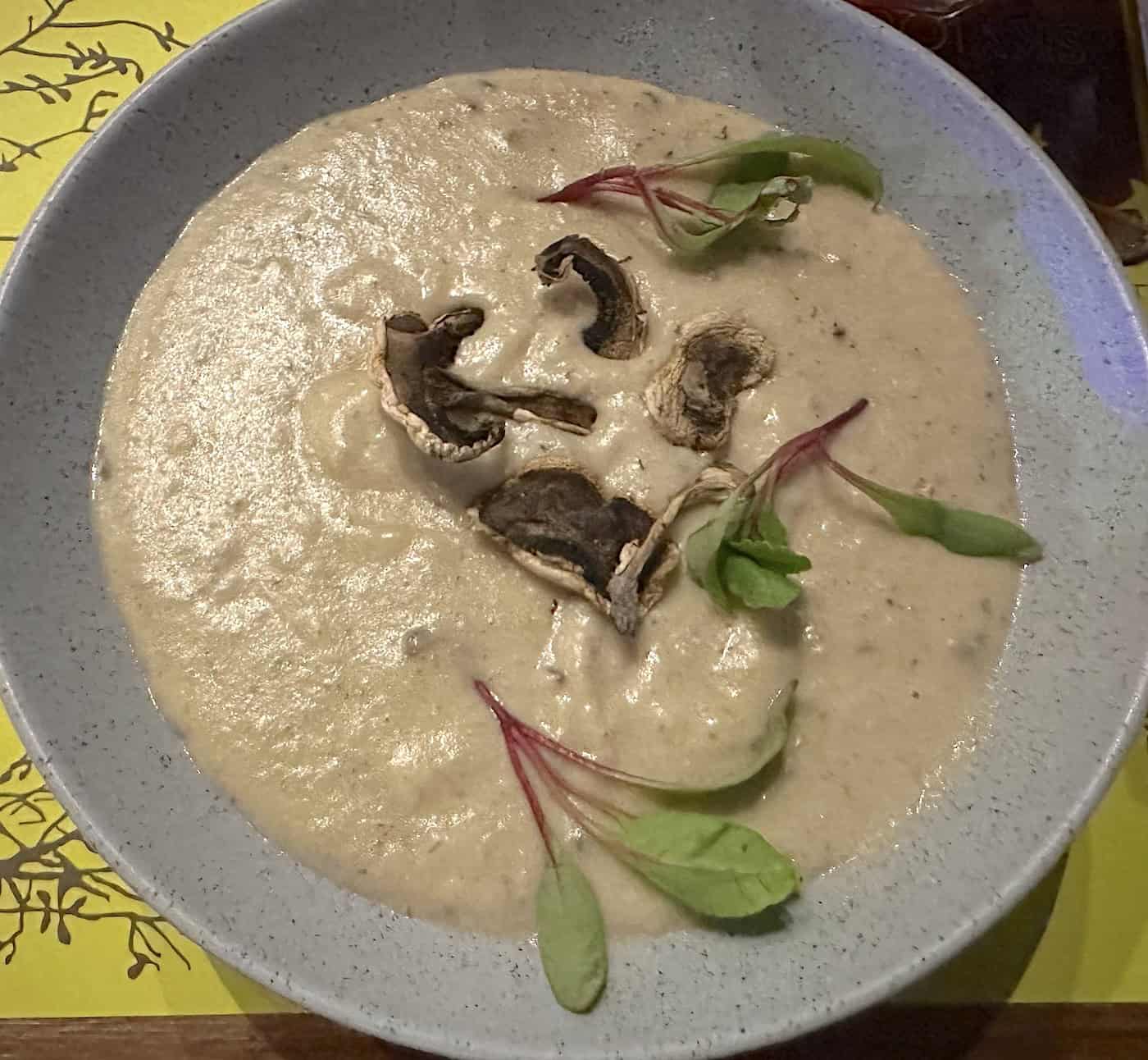 Cream of mushroom soup at SkyLounge in Pereira, Risaralda, Colombia