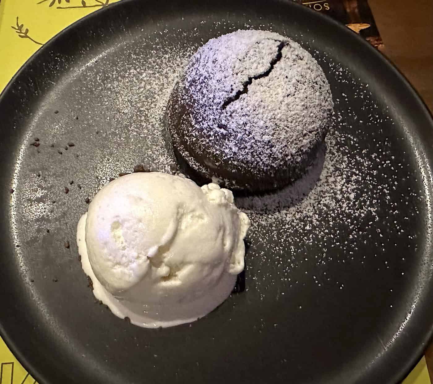 Chocolate lava cake at SkyLounge