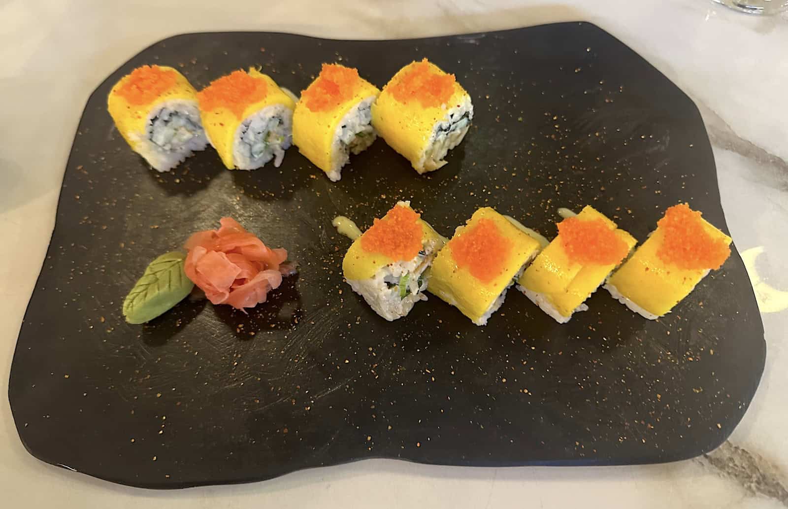 Mango lobster roll at Aura Food Hall & Market in Pereira, Risaralda, Colombia