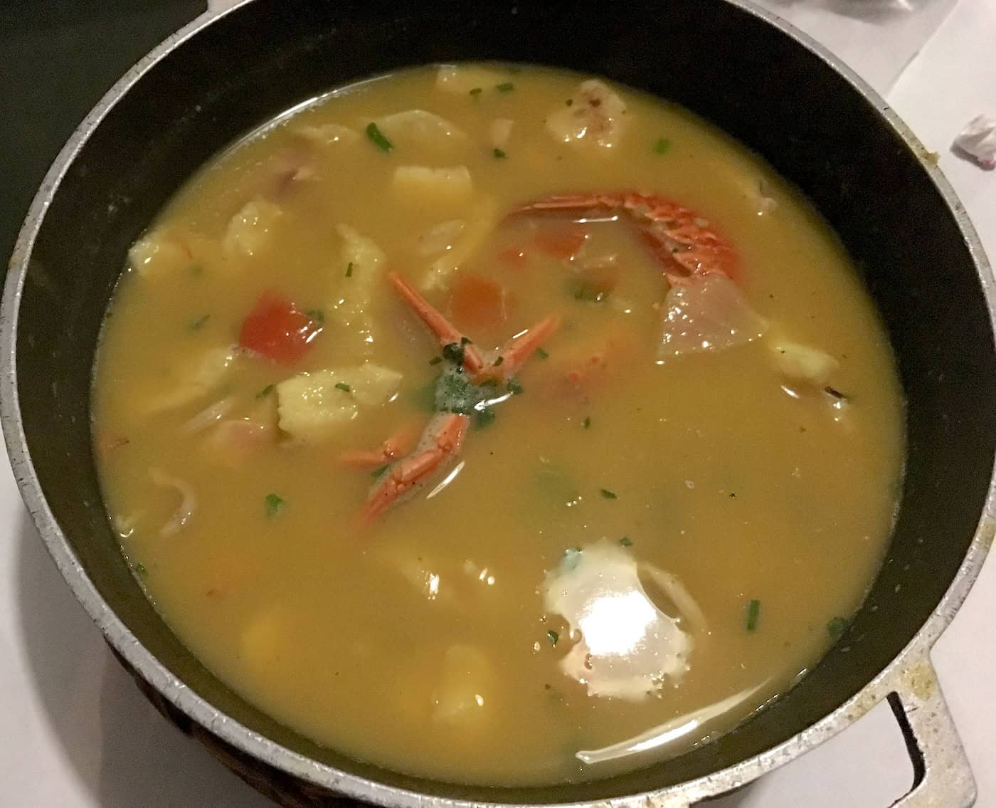 Caldozo de mariscos at El Mesón Español