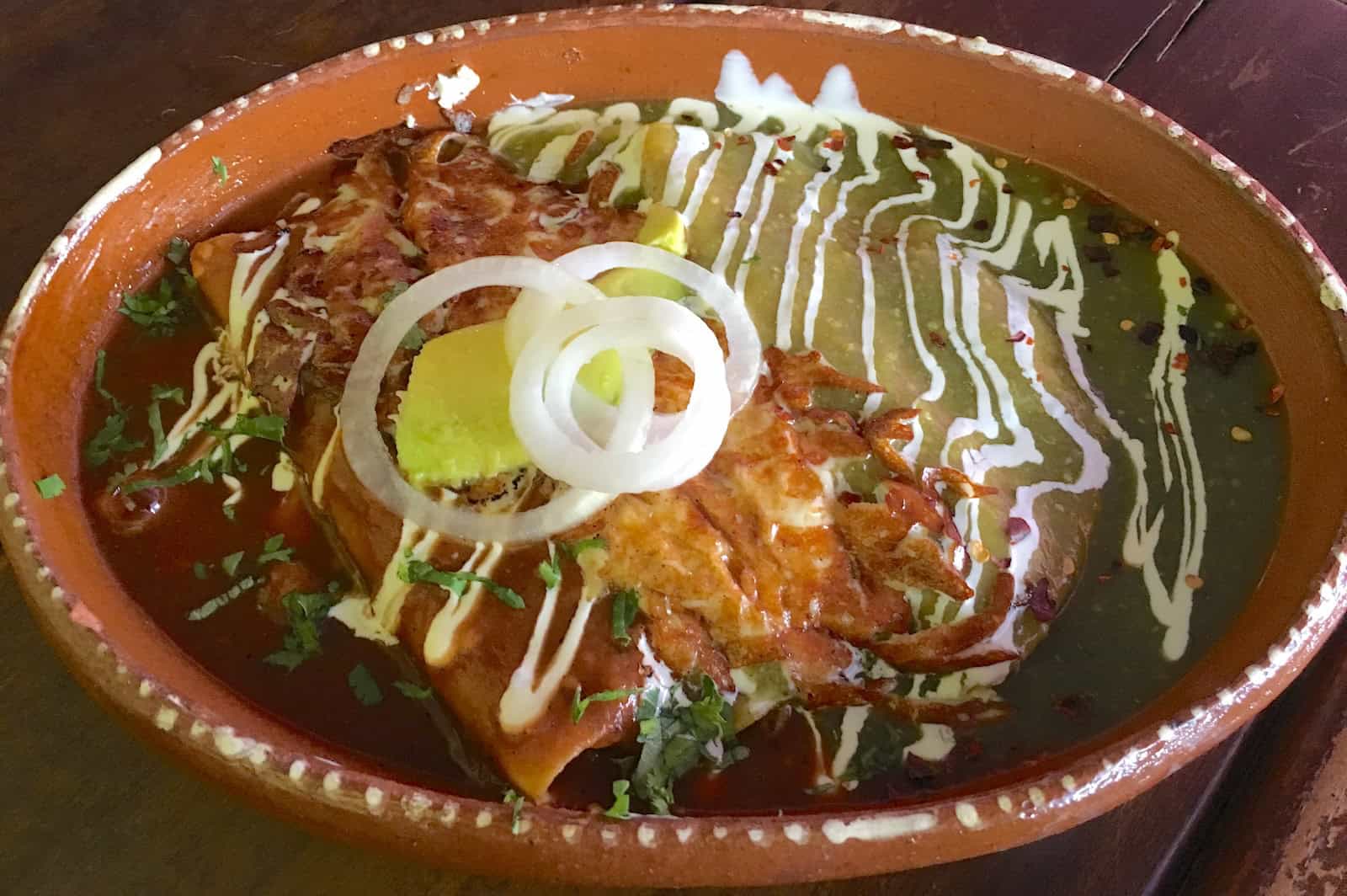 Enchiladas mexicanas at La Mexicana in Pereira, Risaralda, Colombia