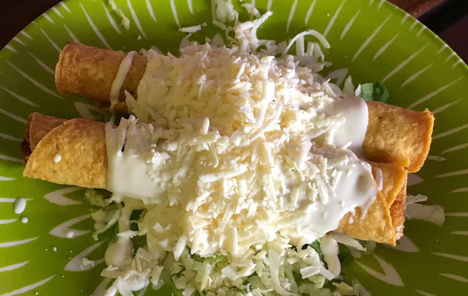 Flautas at La Mexicana in Pereira, Risaralda, Colombia