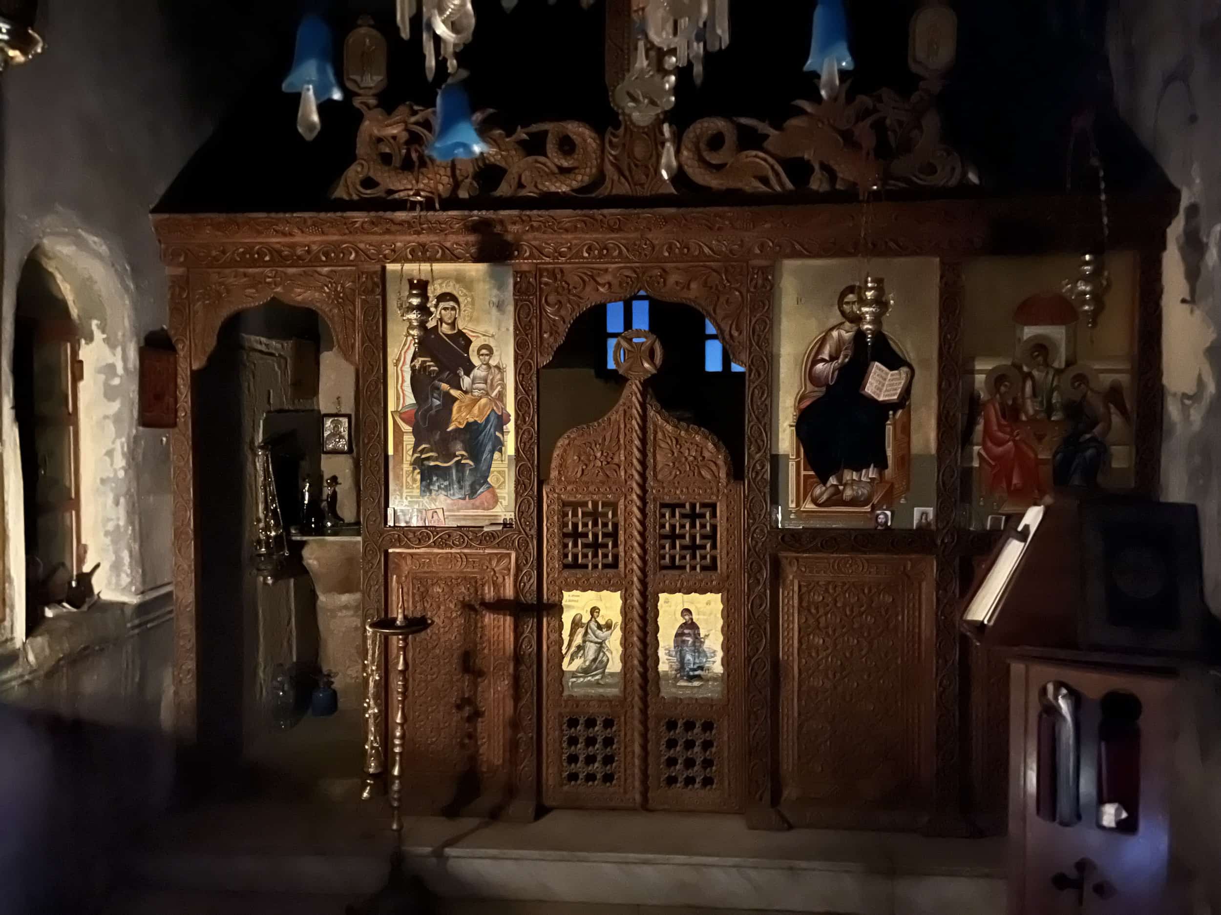 Iconostasis in the Church of the Holy Trinity on Mount Sinai in Egypt