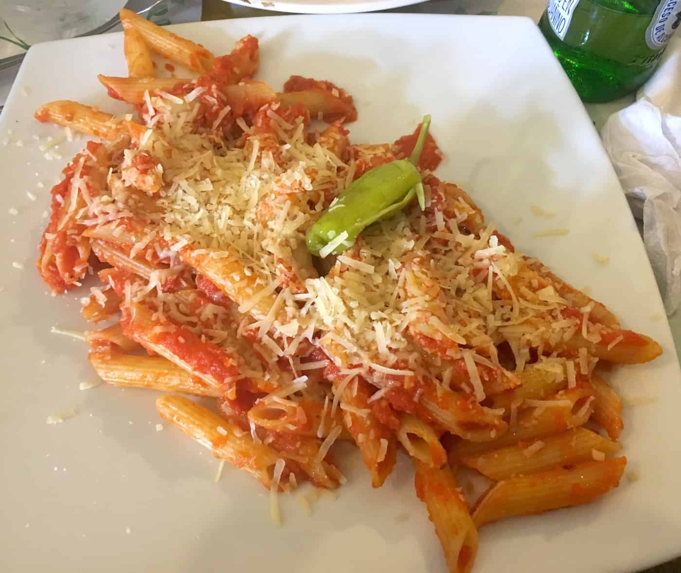 Penne arrabbiata at La Trattoría