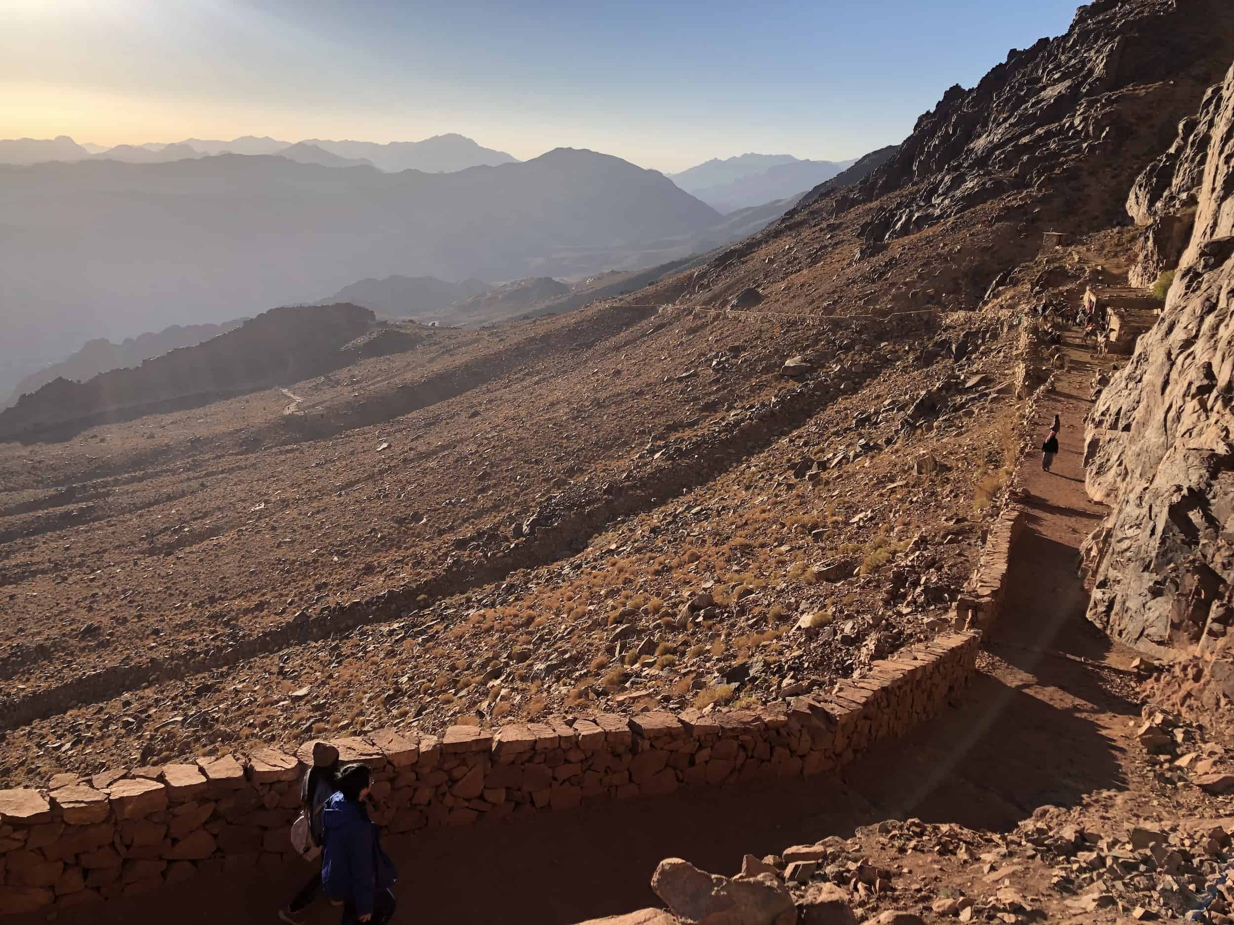 Looking down the Camel Trail on Mount Sinai, Egypt