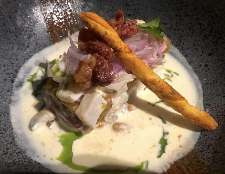 White fish ceviche at Ambar in Pereira, Risaralda, Colombia