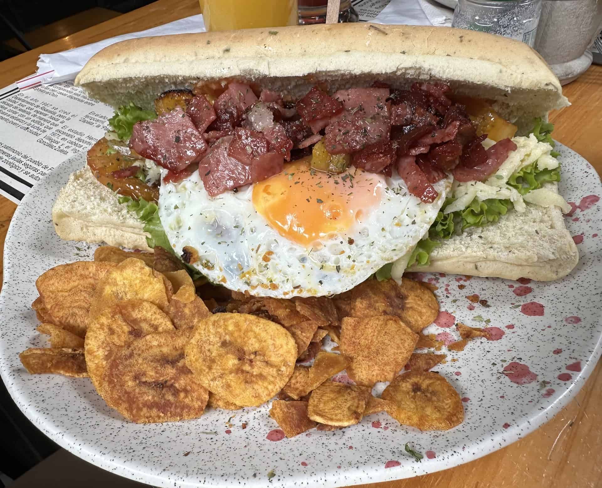 Sandwich at Matutina in Pereira, Colombia