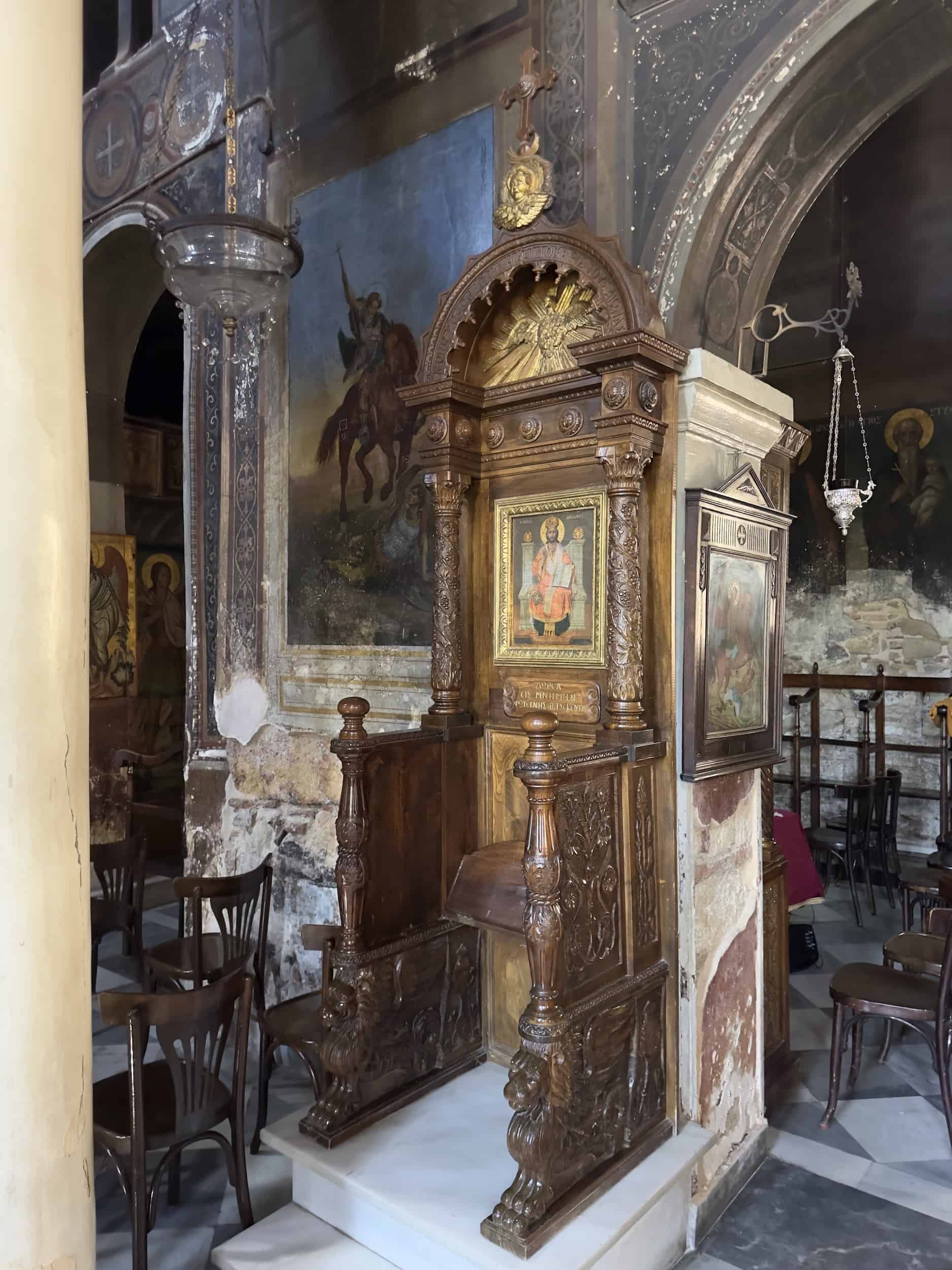 Throne of the Church of Agios Nikolaos Ragavas in Plaka, Athens, Greece