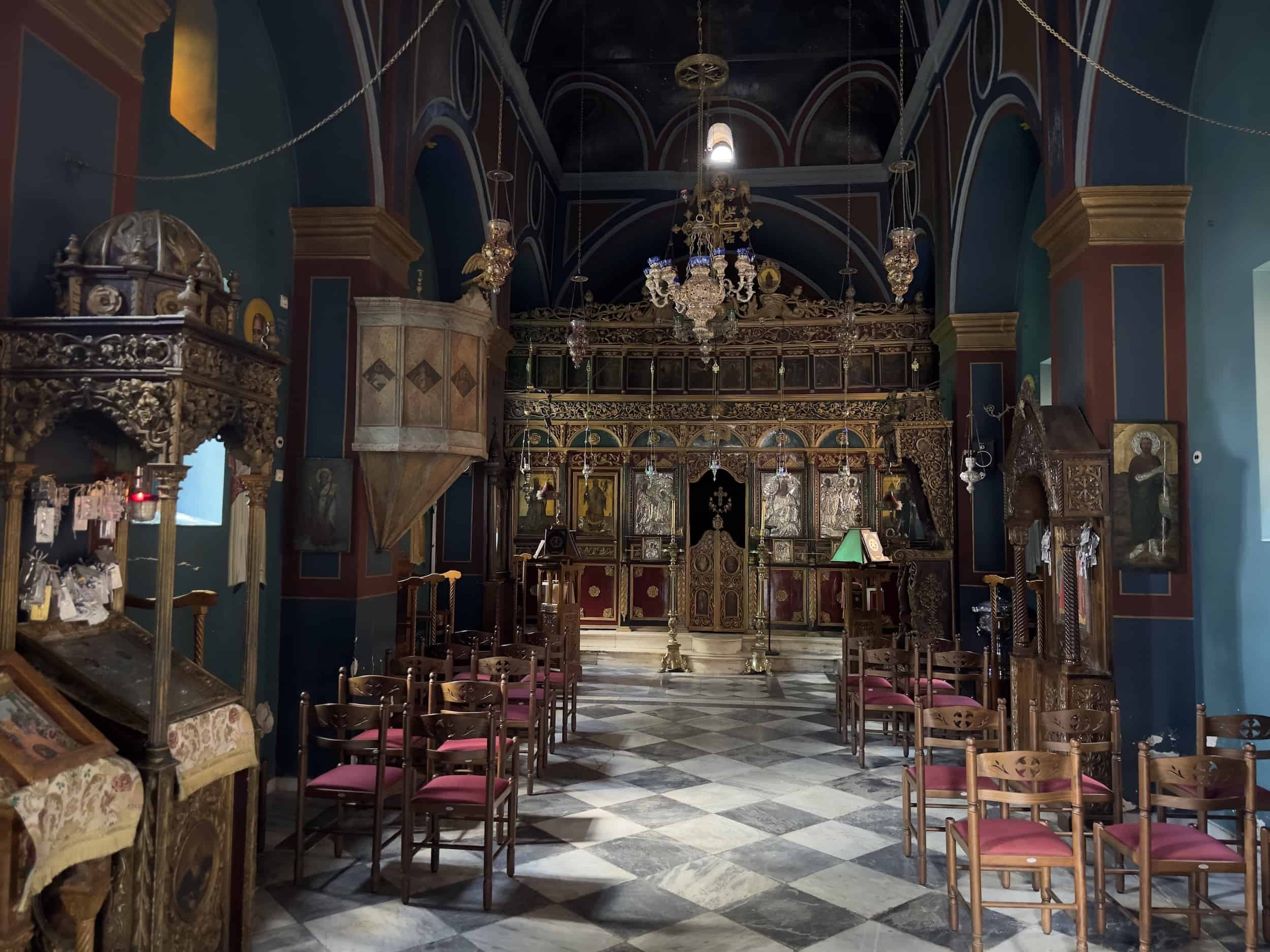 Nave of the Church of the Holy Unmercenaries in Athens, Greece
