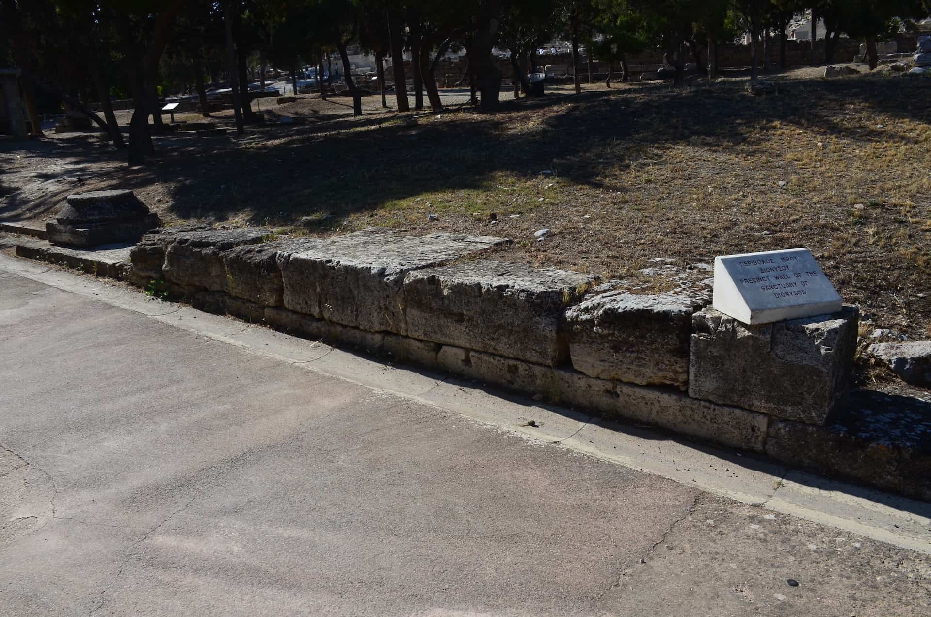Precinct wall of the Sanctuary of Dionysus