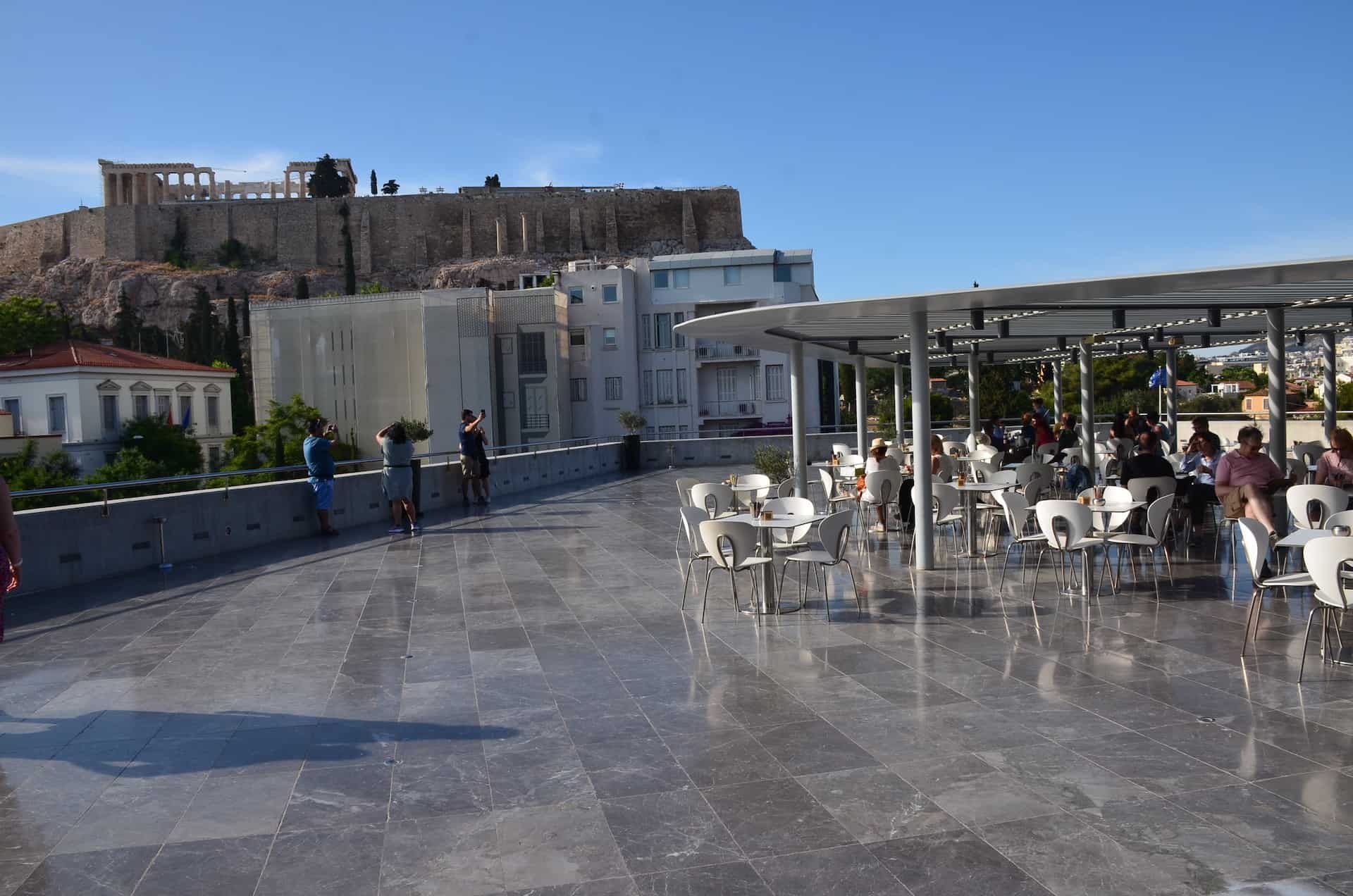 Restaurant terrace of the Acropolis Museum in Athens, Greece