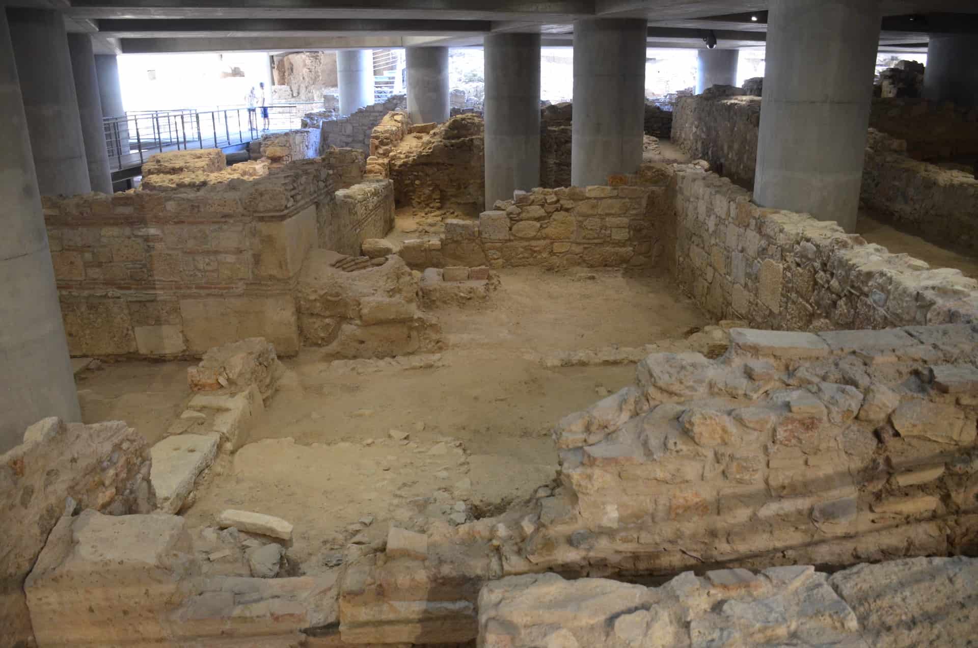 Building E in the archaeological site at the Acropolis Museum in Athens, Greece