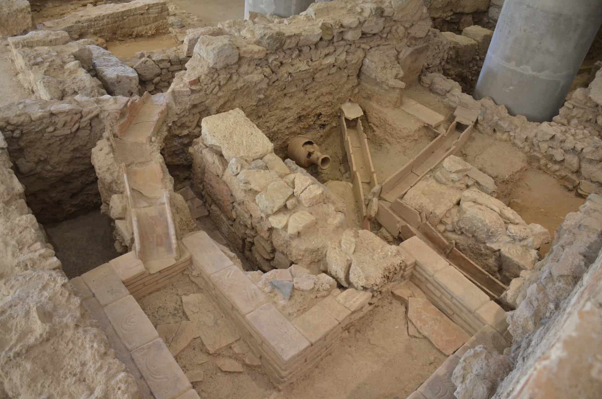 Latrine of House Γ in the archaeological site at the Acropolis Museum in Athens, Greece