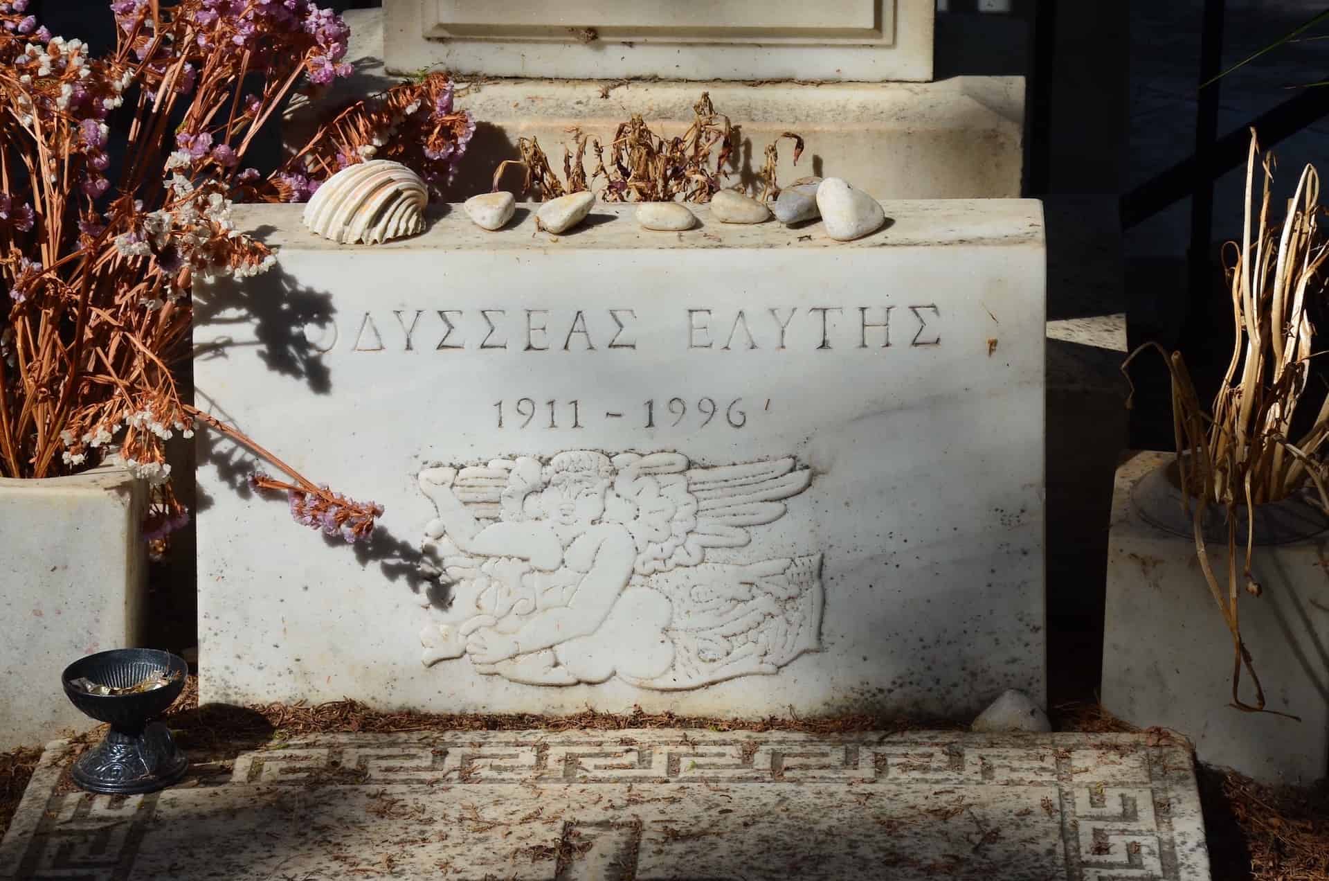 Odysseas Elytis at the First Cemetery of Athens, Greece