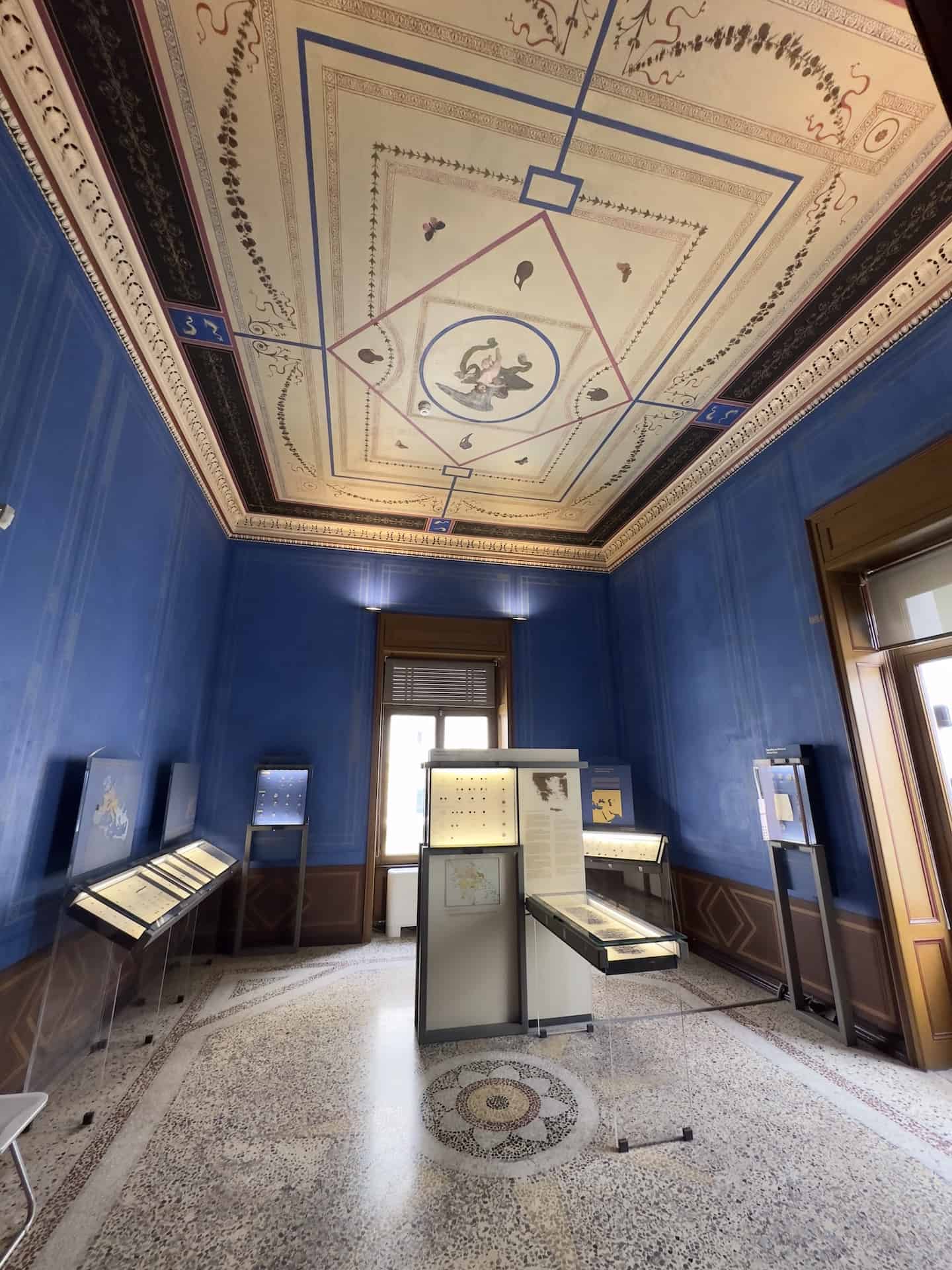 Room on the second floor of the Numismatic Museum at the Iliou Melathron in Athens, Greece