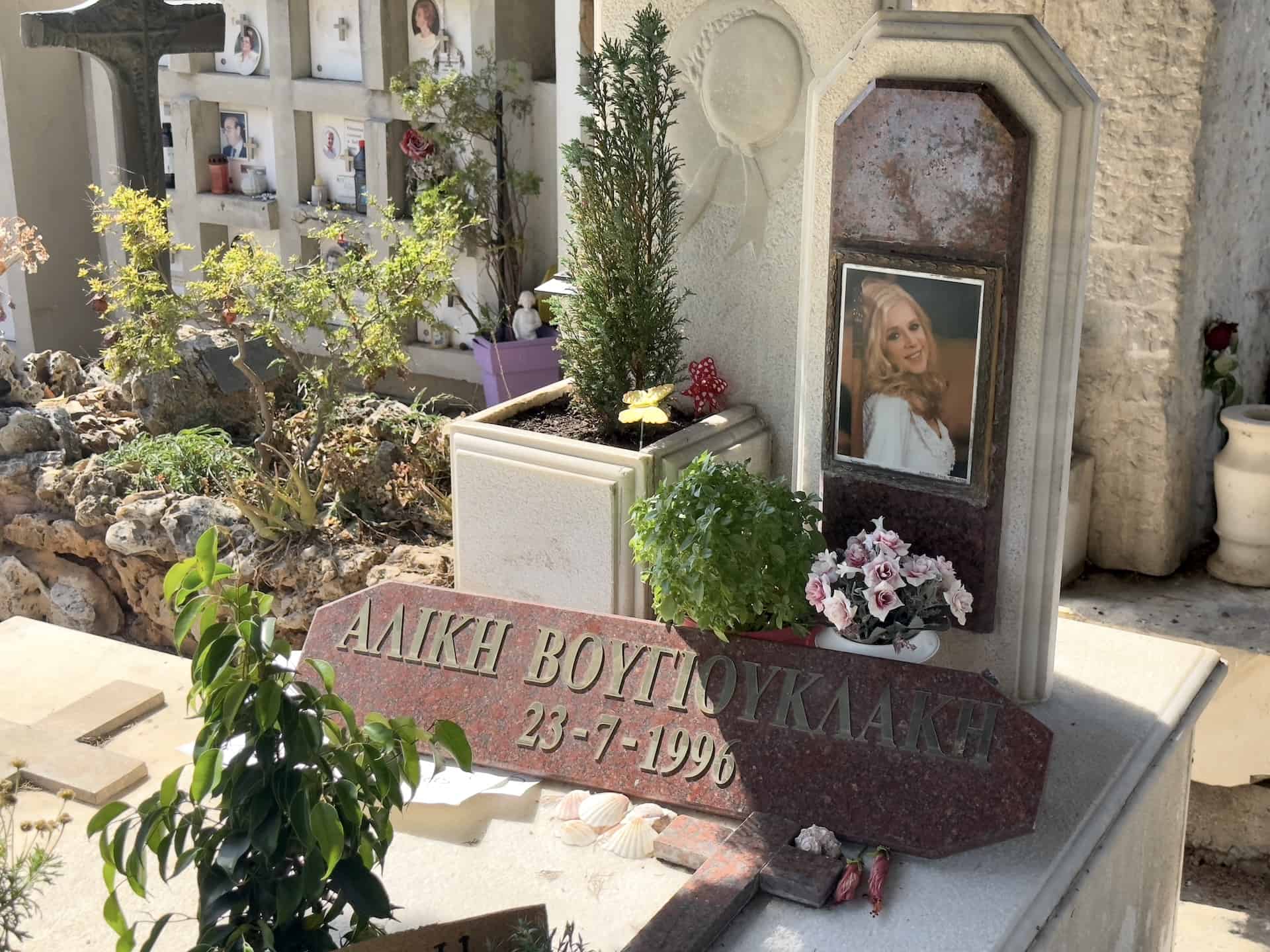 Aliki Vougiouklaki at the First Cemetery of Athens, Greece