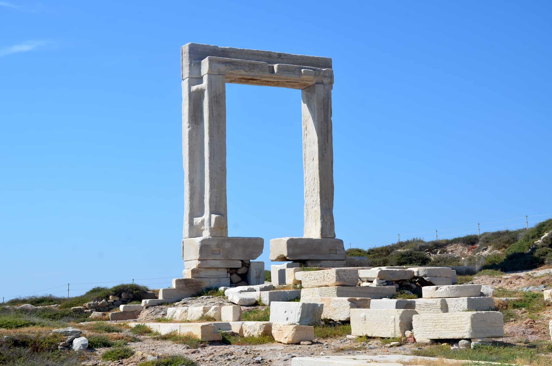 Portara on the Temple of Apollo in Naxos Town, Greece