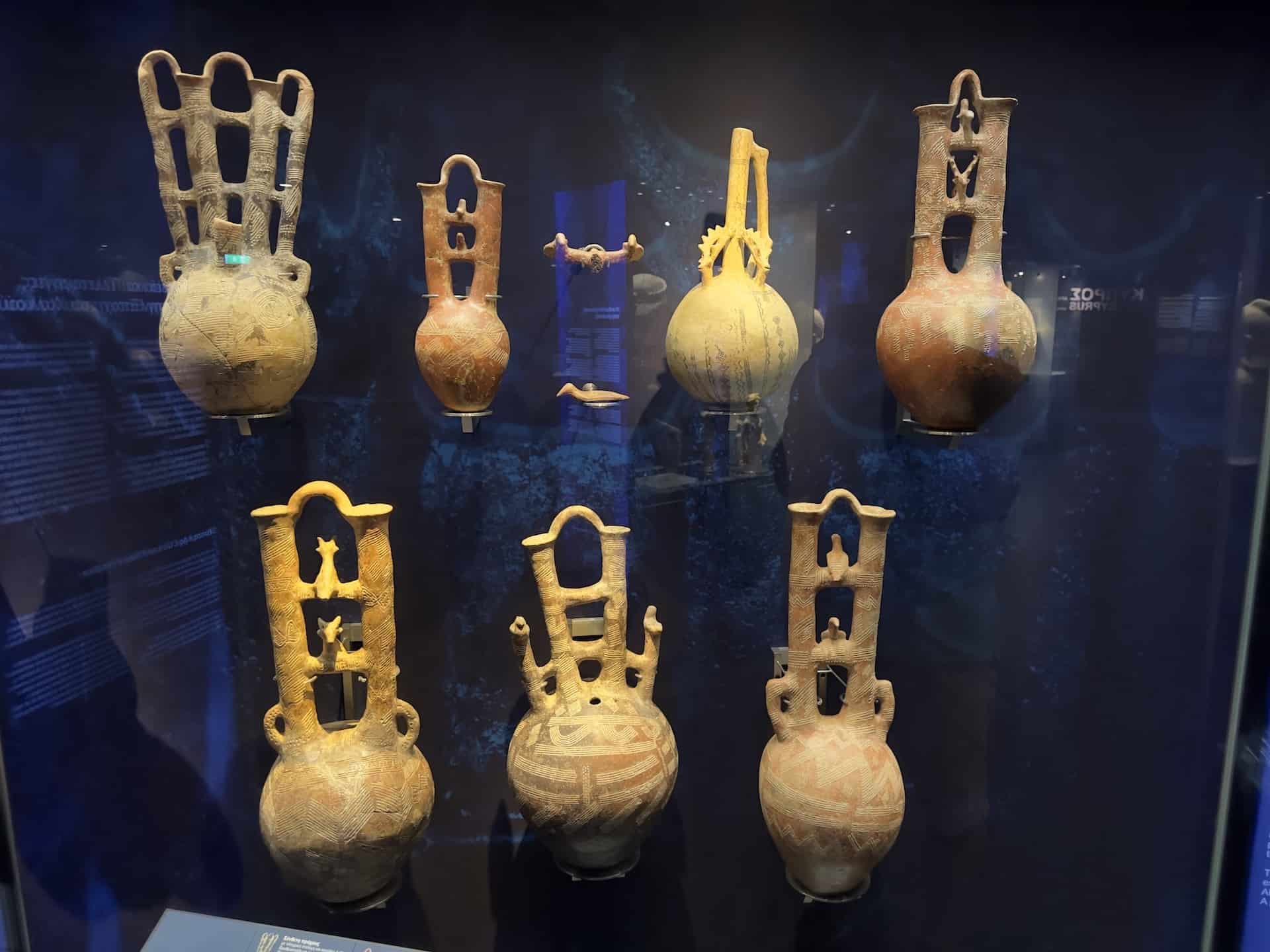 Twin-necked jugs in Cypriot Culture at the Museum of Cycladic Art in Athens, Greece