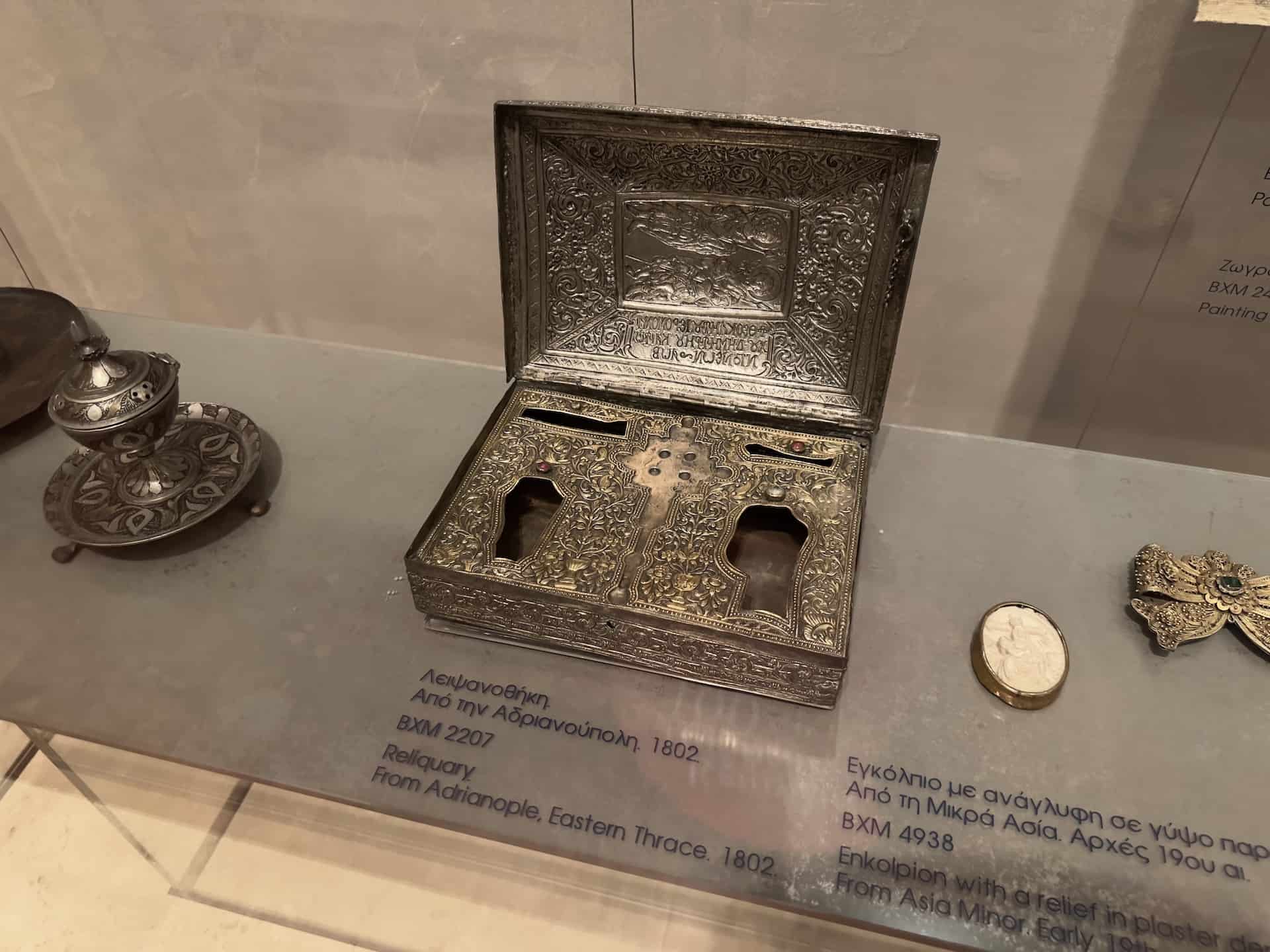 Reliquary from Adrianople, 1802 at the Byzantine Museum in Athens, Greece