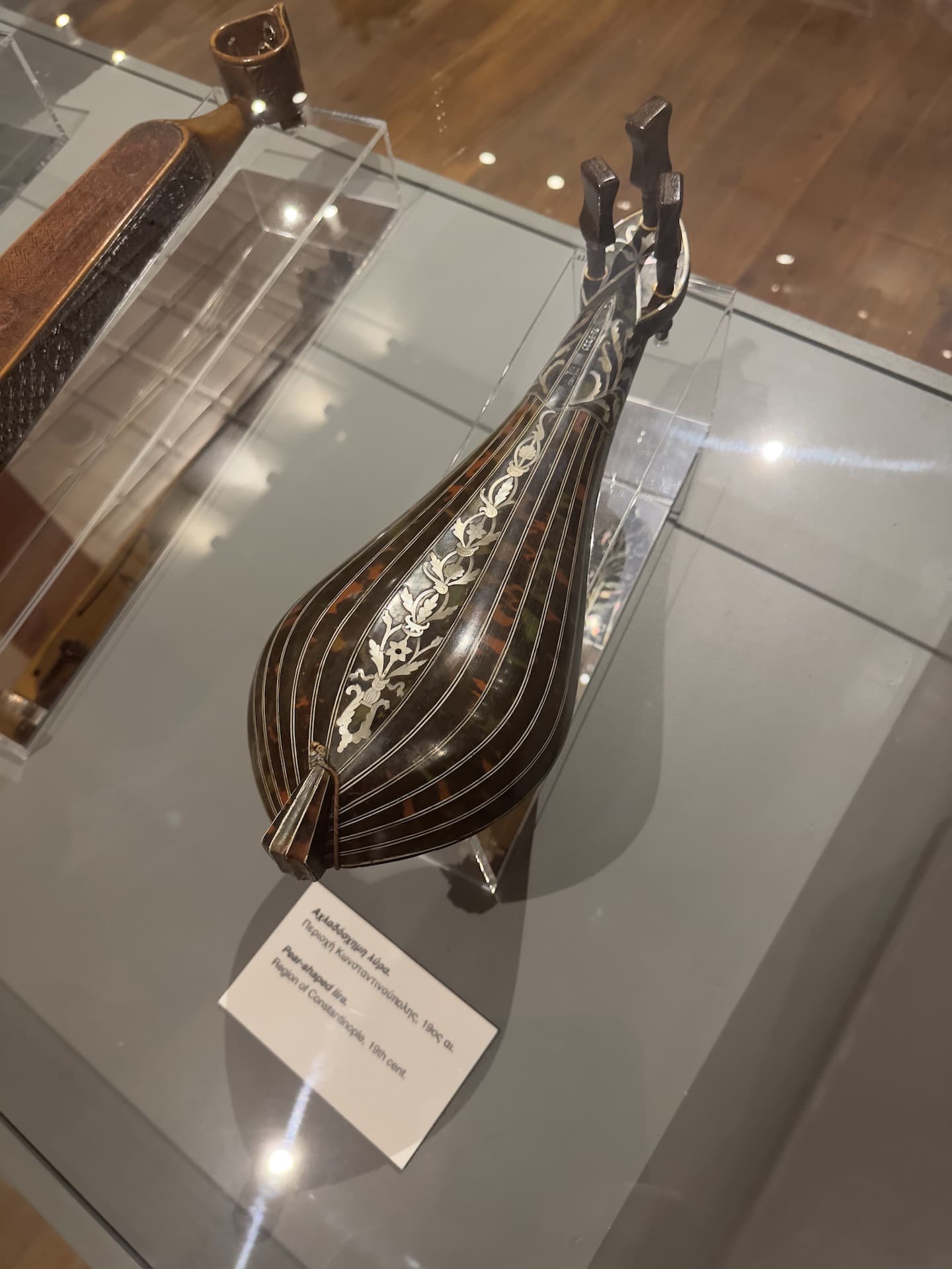 Pear-shaped lira, Constantinople region, 19th century at the Museum of Greek Folk Musical Instruments in Athens, Greece