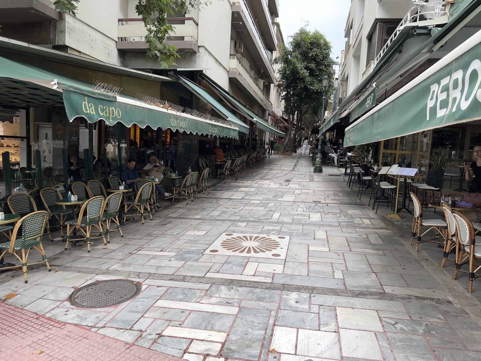 Row of cafés off Kolonaki Square in Kolonaki, Athens, Greece