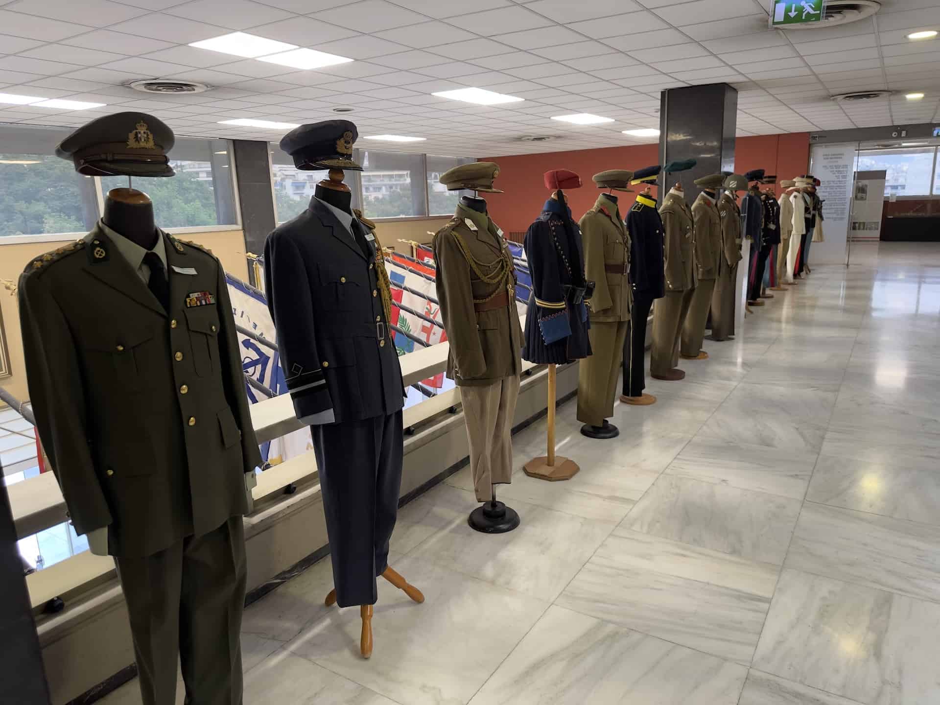 Uniforms at the War Museum in Athens, Greece