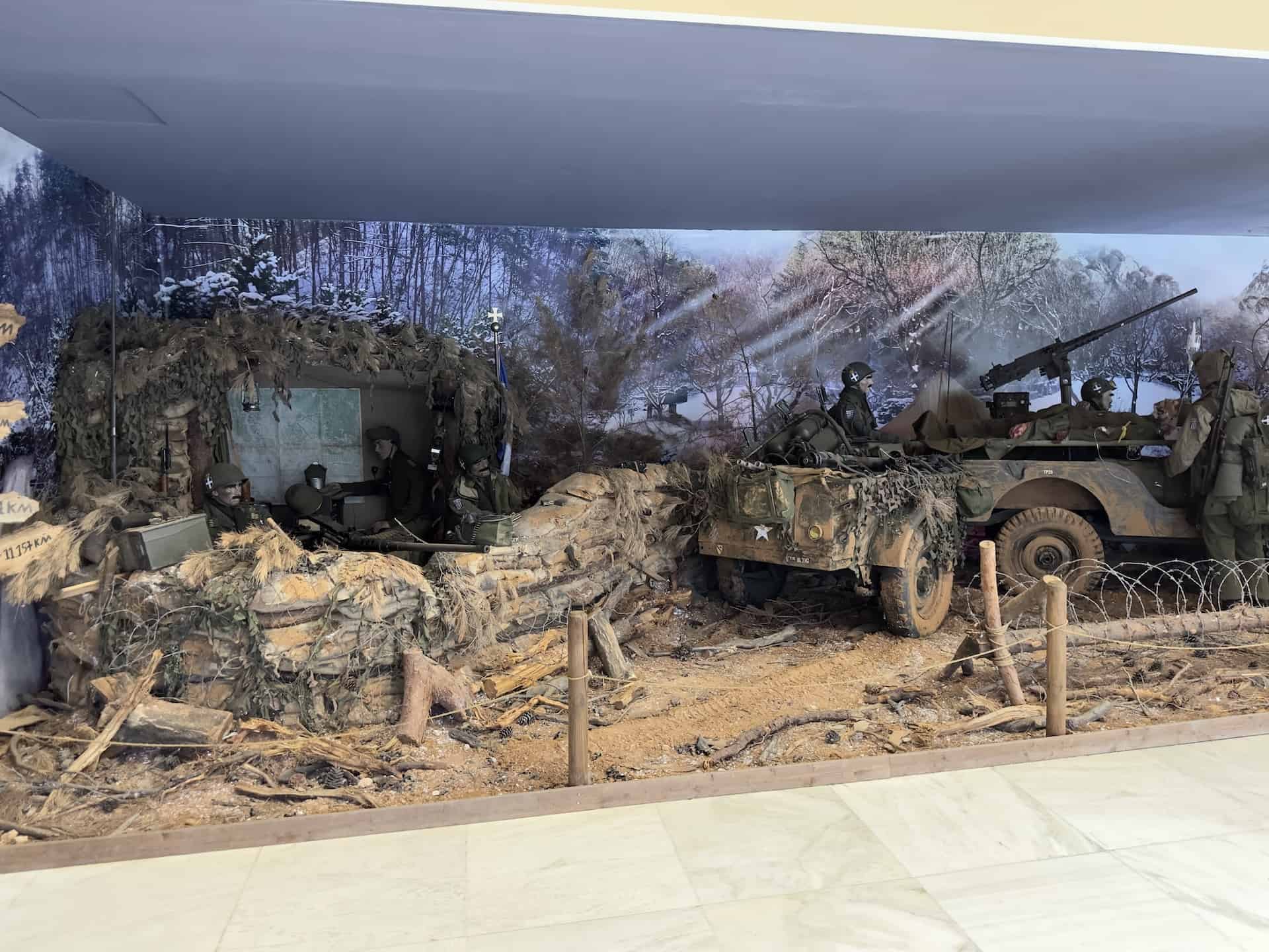 Diorama of Greek expeditionary forces in Korea at the War Museum in Athens, Greece