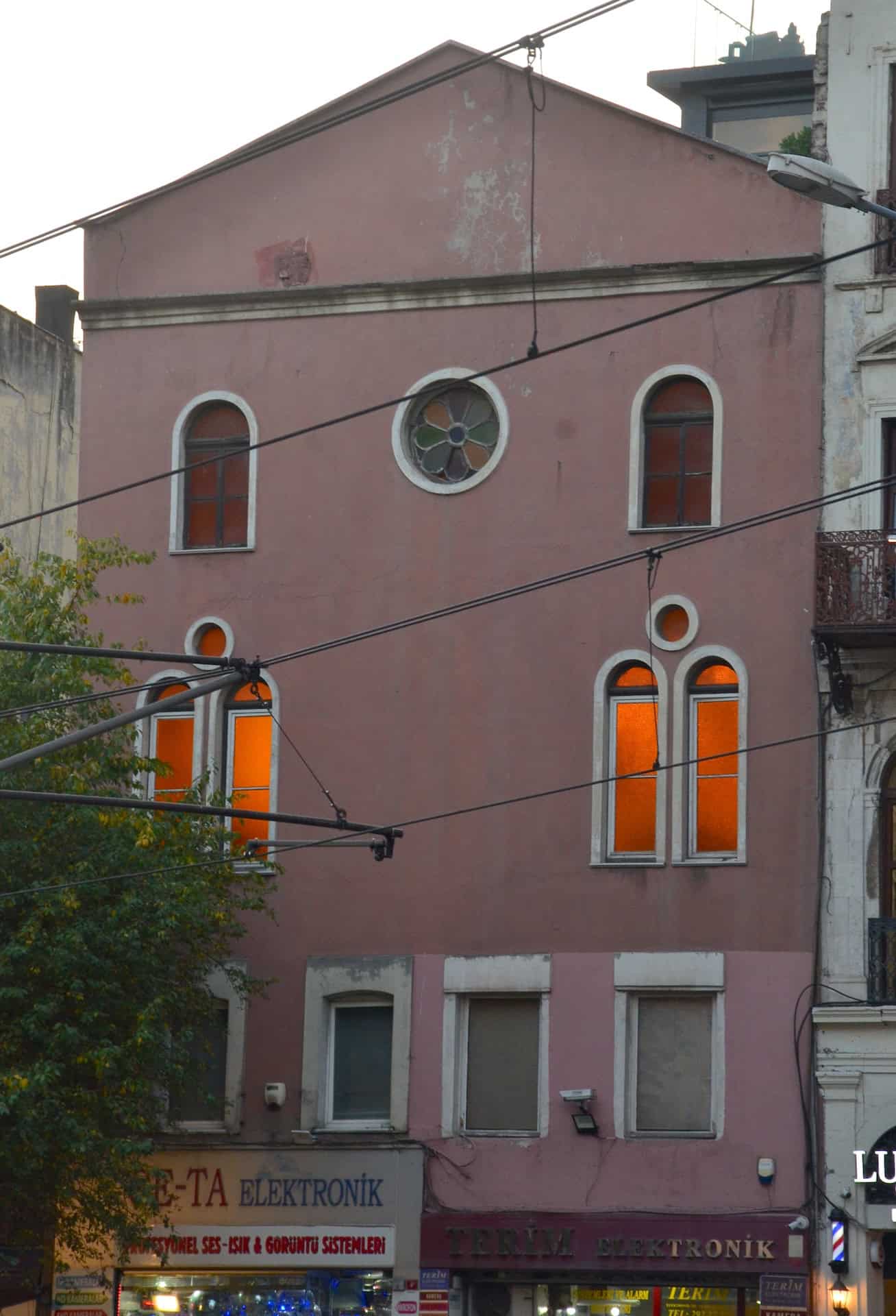 The back of the Zülfaris Synagogue from Karaköy Square