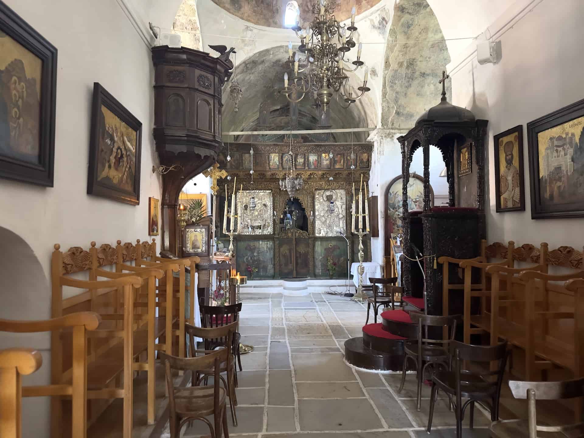 Nave of the Church of Panagia Protothronos in Halki, Naxos, Greece