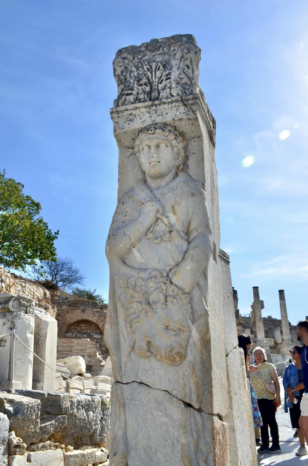 Figure on the the Hercules Gate on Curetes Street in Ephesus
