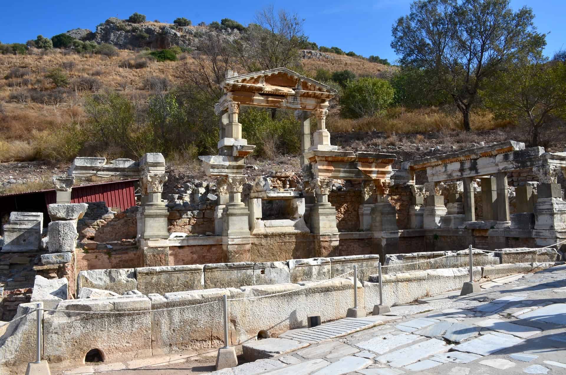 Fountain of Trajan on Curetes Street in Ephesus
