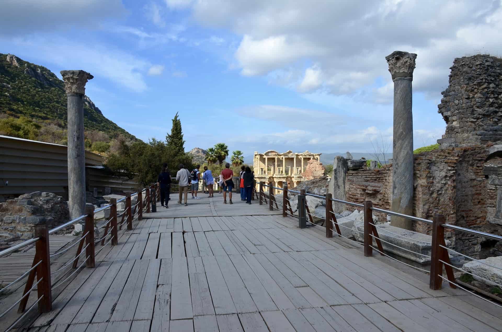 Wooden walkway at the Scholasticia Baths