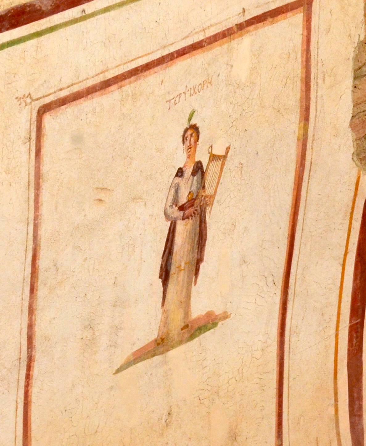 Fresco of Terpsichore in the Room of the Muses in Dwelling Unit 3