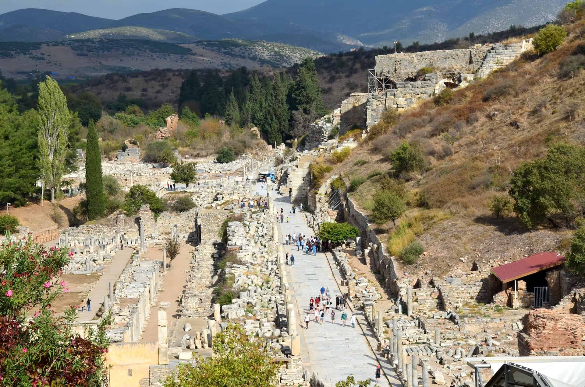 Marble Road with the Commercial Agora to the left in Ephesus