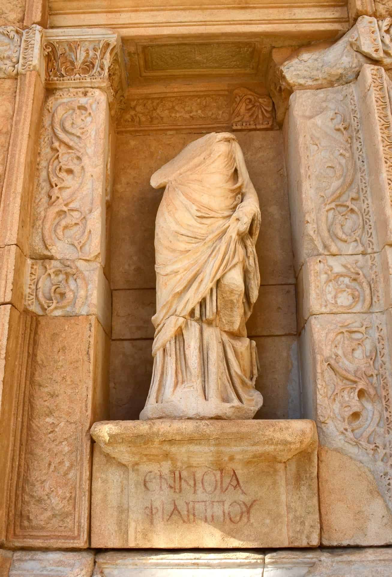 Statue of Ennoia on the Library of Celsus