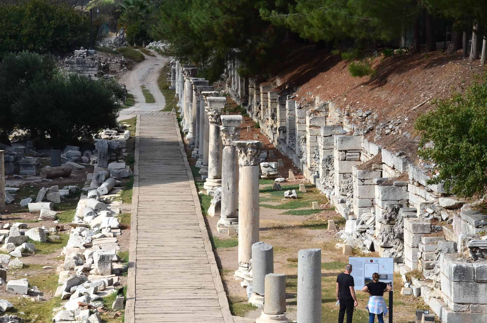 Looking west along the north side of the Commercial Agora in Ephesus