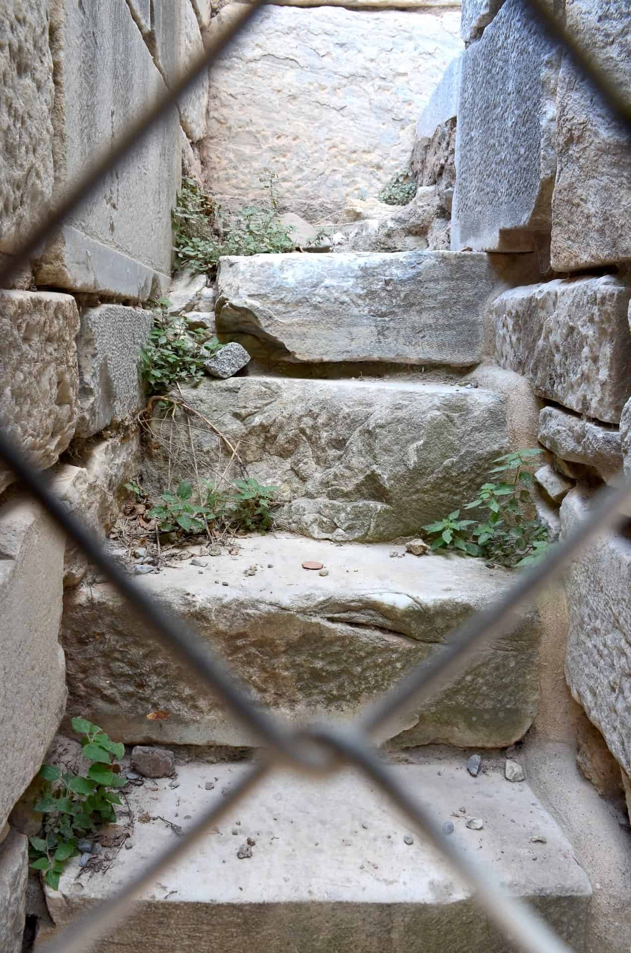 Stairs to the upper gallery on the north side of the apse of the Church of Mary