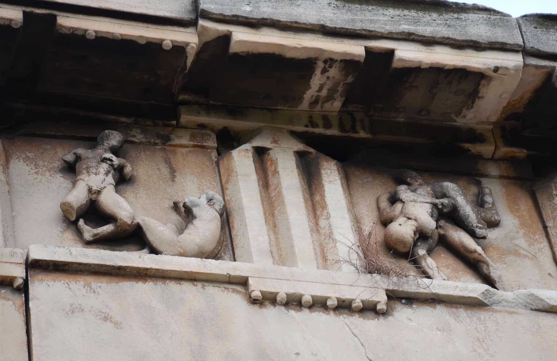 Labours of Theseus on the north side of the Temple of Hephaestus at the Ancient Agora of Athens