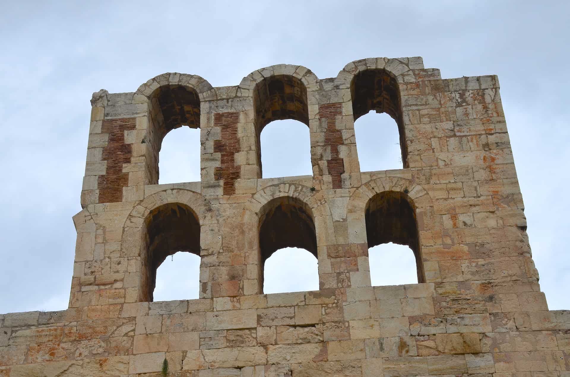 East side of the façade of the Odeon of Herodes Atticus