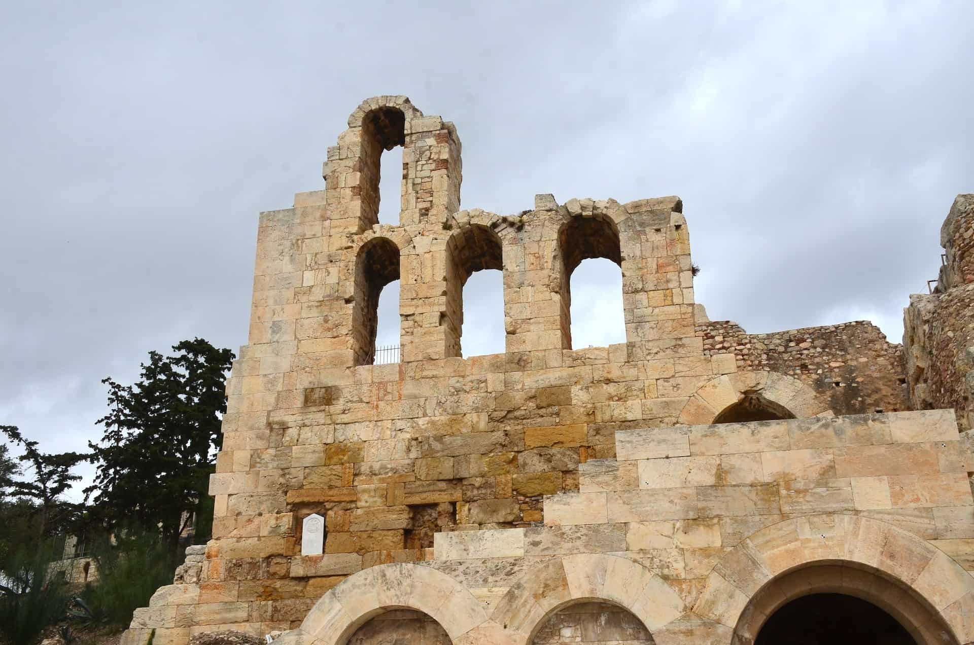 West side of the façade of the Odeon of Herodes Atticus
