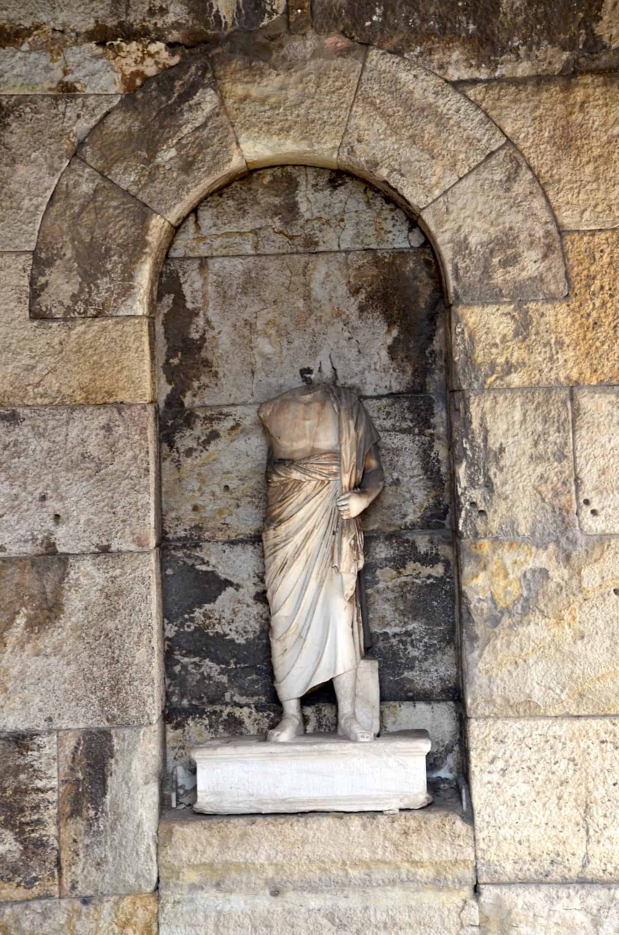 Statue in the west niche of the Odeon of Herodes Atticus