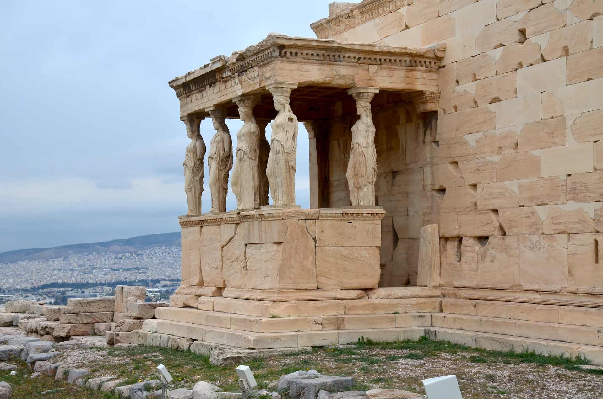 Porch of the Caryatids on the Erechtheion on the Acropolis of Athens, Greece
