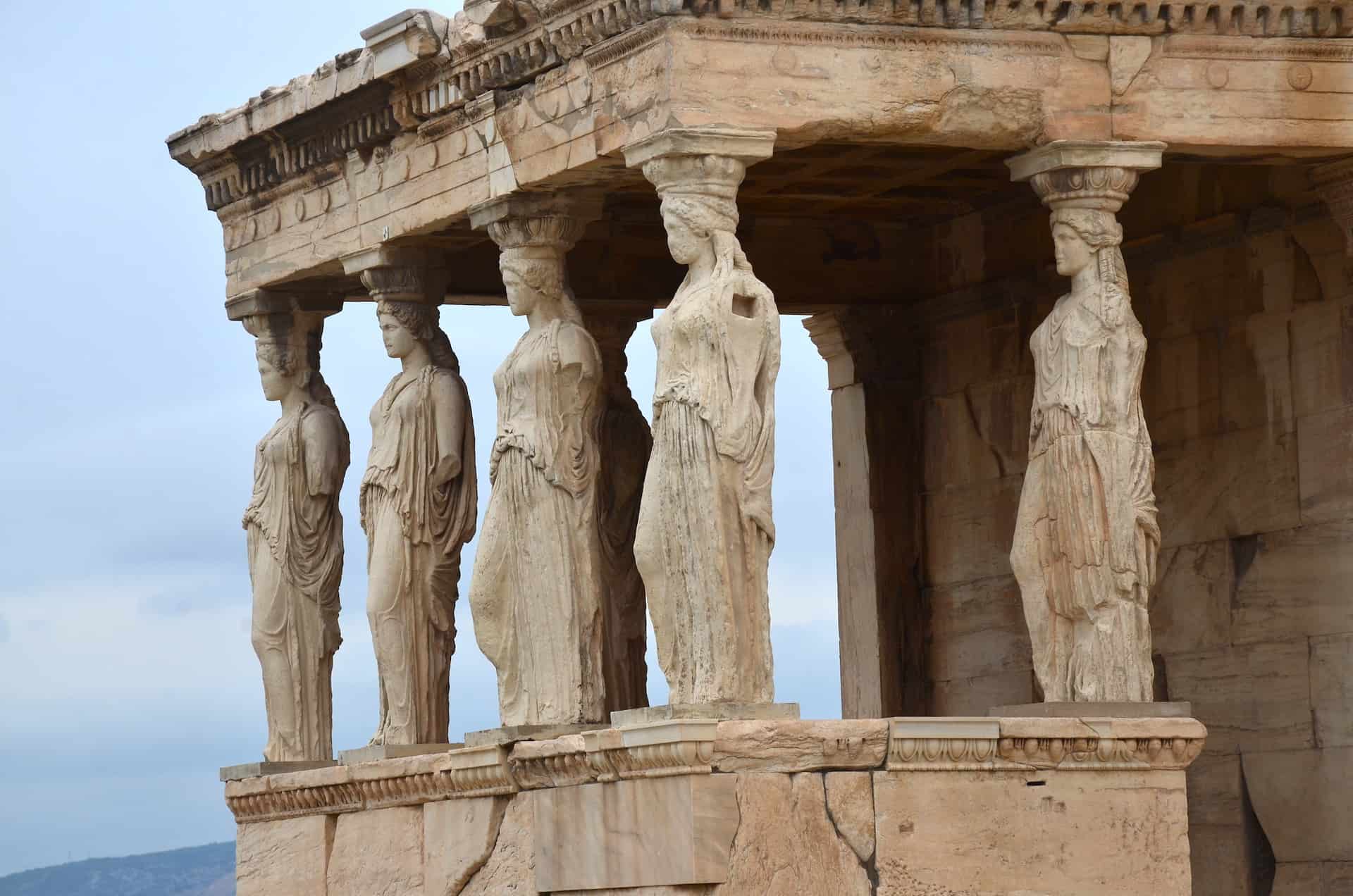Caryatids on the Erechtheion on the Acropolis of Athens, Greece