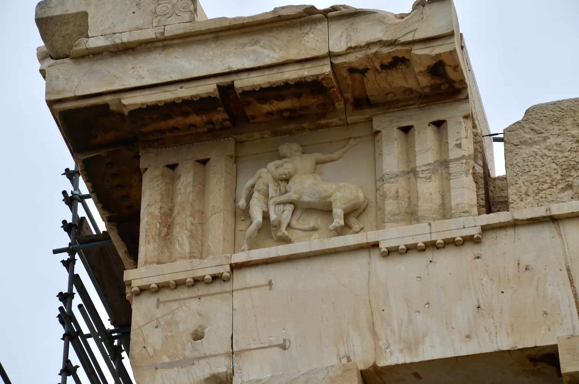 Metope of the battle between the Centaurs and the Lapiths on the Parthenon
